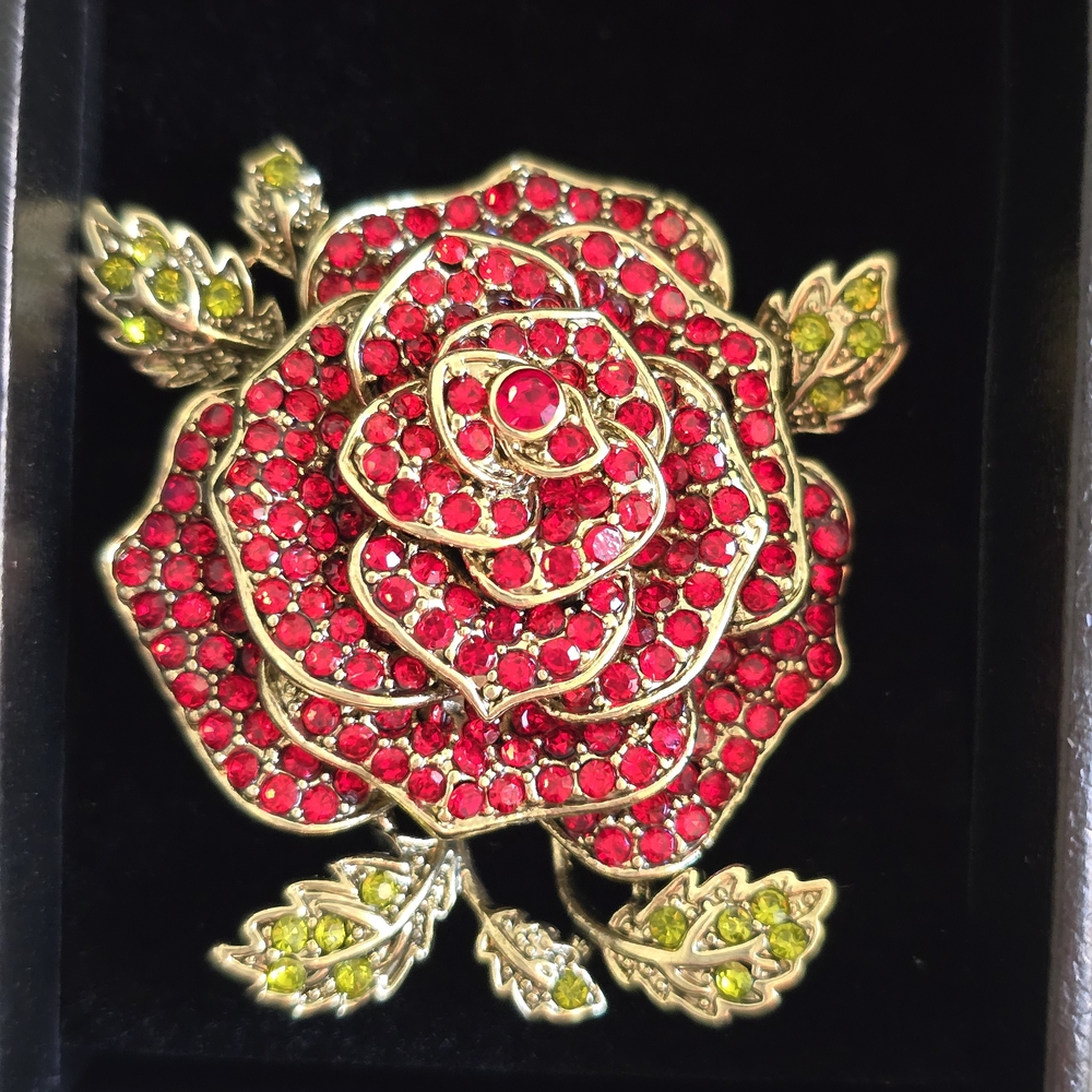Heidi Daus Red and Gold Rose Ring